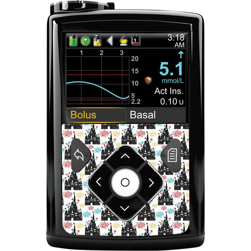 Peelz Magical Castle Sticker for Medtronic MiniMed 770G & 780G Peelz/Stickers Black Whole System Peelz (front back + clip),Front Peelz,Back and Clip Peelz