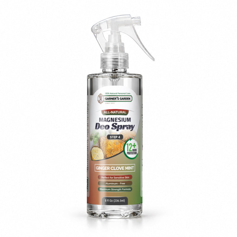 Garner's Garden Magnesium Deodorant Spray Deodorant Spray White Smoke Ginger Clove Mint / 8oz (Large)