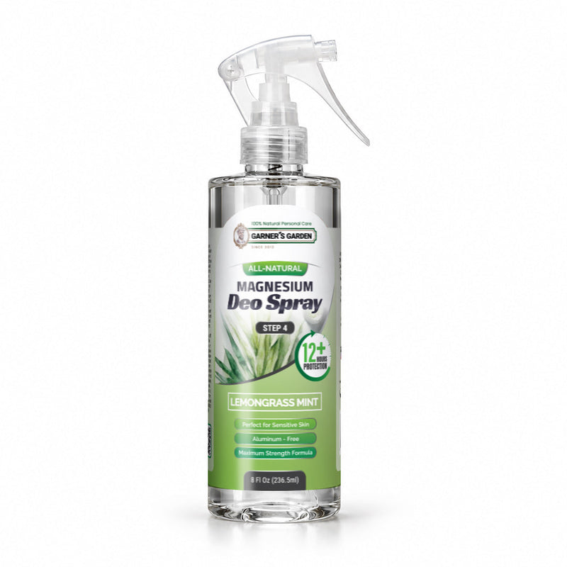 Garner's Garden Magnesium Deodorant Spray Deodorant Spray White Smoke Lemongrass Mint / 8oz (Large)