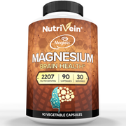 Nutrivein Nutrivein Premium Magtein Magnesium L-Threonate Supplement 2207 mg - 90 Caps (3 a Day) IZ-E7FW-LGN5 White Smoke