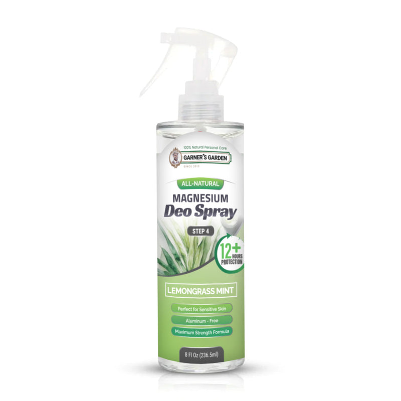 Garner's Garden Magnesium Deodorant Spray Deodorant Spray White Smoke Lemongrass Mint / 8oz (Large)