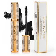 EpiLynx Mega Volume Vegan Mascara Black and Blue – Smudge-Proof with Handmade Diamond Case White Smoke Blue,Black