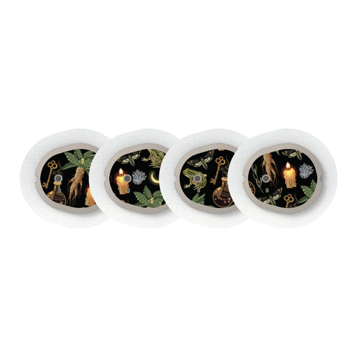 Peelz Mandrakes Designed for the DEXCOM G7 and Stelo Transmitter Peelz/Stickers White Smoke 4-pack (Set of 4 Stickers)