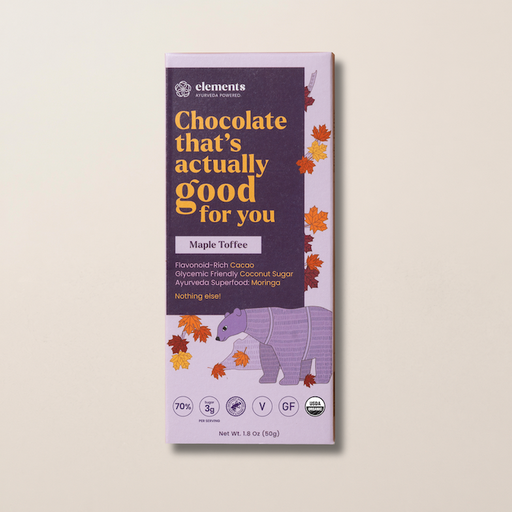Elements Truffles Maple Toffee Chocolates Dark Slate Gray 1 Bar,3 Bars,10 Bars
