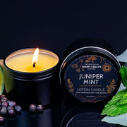 Chagrin Valley Soap & Salve Body & Massage Candle: Juniper Mint Massage Candle Black 4 fl oz Tin