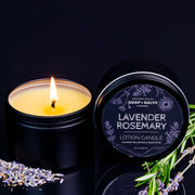 Chagrin Valley Soap & Salve Body & Massage Candle: Lavender Rosemary Massage Candle Black 4 fl oz Tin