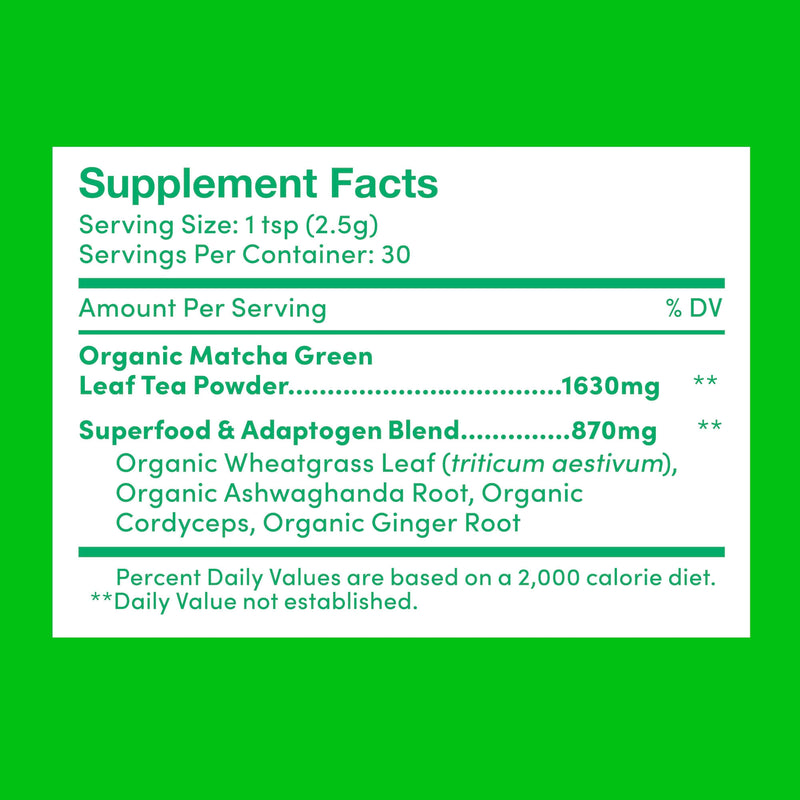 Further Food Superfood Matcha Superfood Blends Lime Green 1 Pack,2 Pack,3 Pack