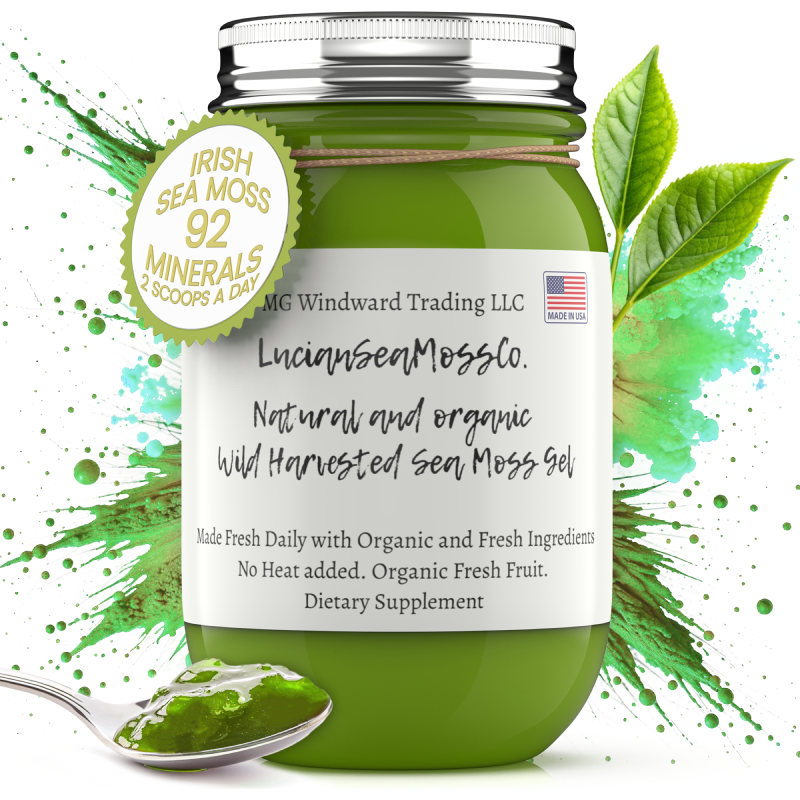 MG Windward Trading LLC Matcha Green Tea Infused Organic Sea Moss Gel Herbal Gel Light Gray 8 oz. / With Agave,8 oz. / Without Agave,16 oz. / With Agave,16 oz. / Without Agave,32 oz. / With Agave,32 oz. / Without Agave