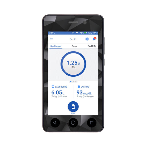 Peelz Matte Geometric Sticker for Omnipod DASH® PDM – Pump Peelz Peelz/Stickers White Smoke Whole System Peelz (front + case),Front Peelz,Case Peelz
