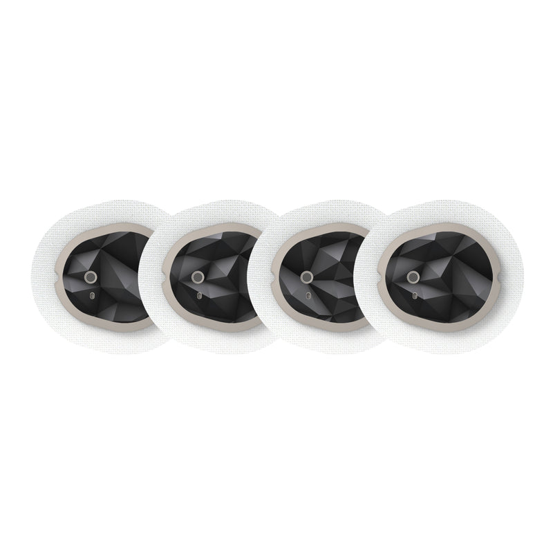 Peelz Matte Geometric Sticker Designed for the DEXCOM G7 and Stelo Transmitter Peelz/Stickers White Smoke 4-pack (Set of 4 Stickers)