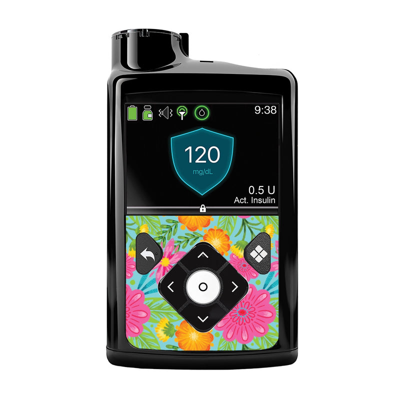 Peelz May Flowers Sticker for Medtronic MiniMed 770G & 780G Peelz/Stickers Black Front Peelz
