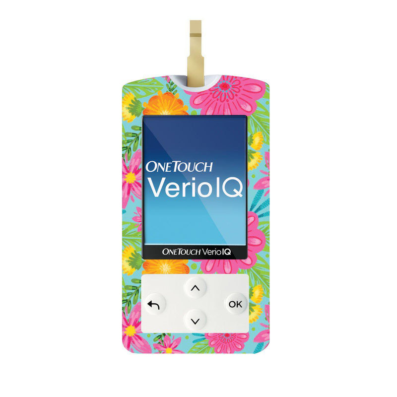 Peelz May Flowers for OneTouch Verio IQ Glucometer Peelz/Stickers White Smoke