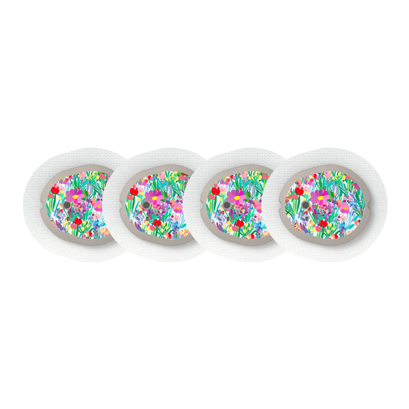 Peelz Meadow Sticker Designed for the DEXCOM G7 and Stelo Transmitter Peelz/Stickers White Smoke 4-pack (Set of 4 Stickers)