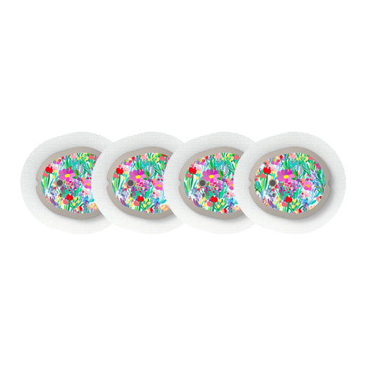 Peelz Meadow Sticker Designed for the DEXCOM G7 and Stelo Transmitter Peelz/Stickers White Smoke 4-pack (Set of 4 Stickers)