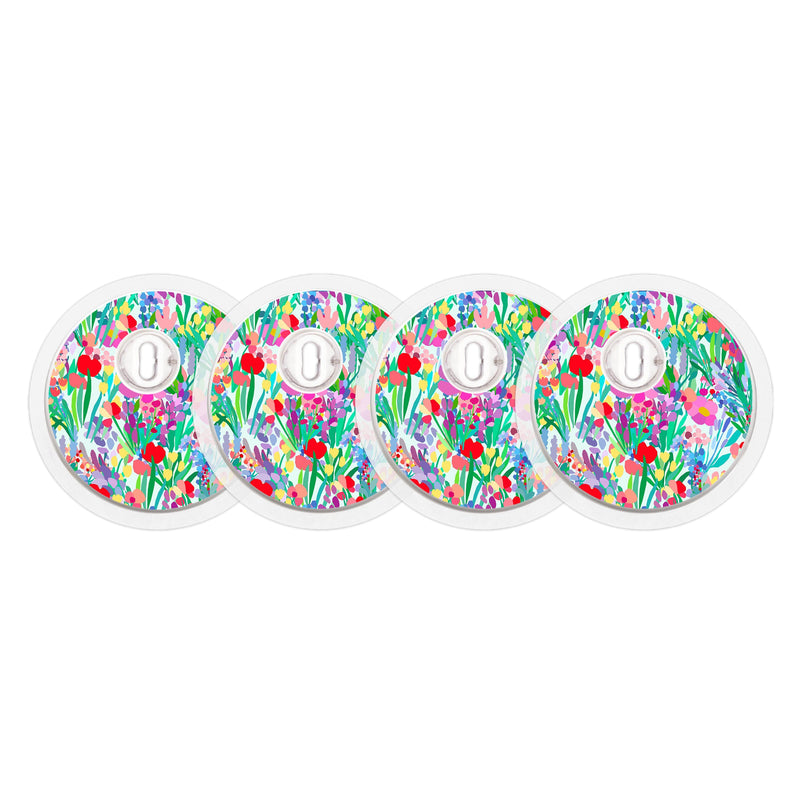 Peelz Meadow Sticker Designed for the FreeStyle Libre 3 Plus & Lingo  Sensor Peelz/Stickers White Smoke 4-pack (Set of 4 Stickers)
