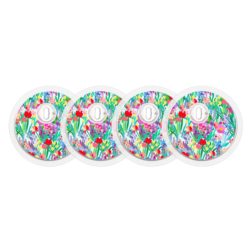 Peelz Meadow Sticker Designed for the FreeStyle Libre 3 Plus & Lingo  Sensor Peelz/Stickers White Smoke 4-pack (Set of 4 Stickers)