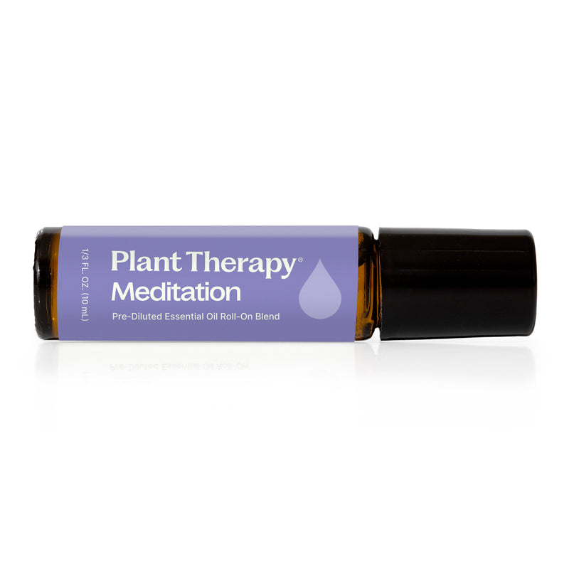 Plant Therapy Meditation Essential Oil Blend Pre-Diluted Roll-On Essential Oil Black 10 mL