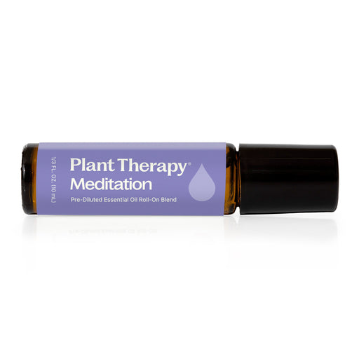 Plant Therapy Meditation Essential Oil Blend Pre-Diluted Roll-On Essential Oil Black 10 mL