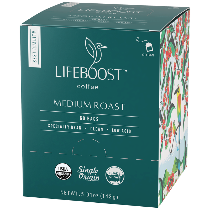 Lifeboost Coffee Grata Medium Roast Medium Roast Dark Slate Gray Go Bags / 1