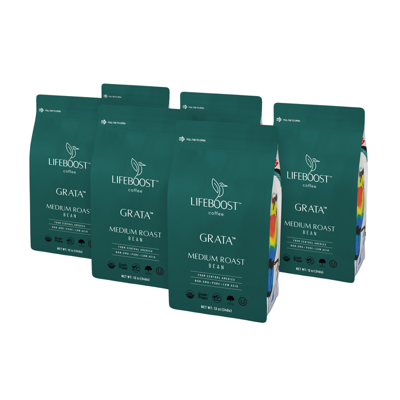 Lifeboost Coffee Grata Medium Roast Medium Roast Dark Slate Gray Whole Bean / 6