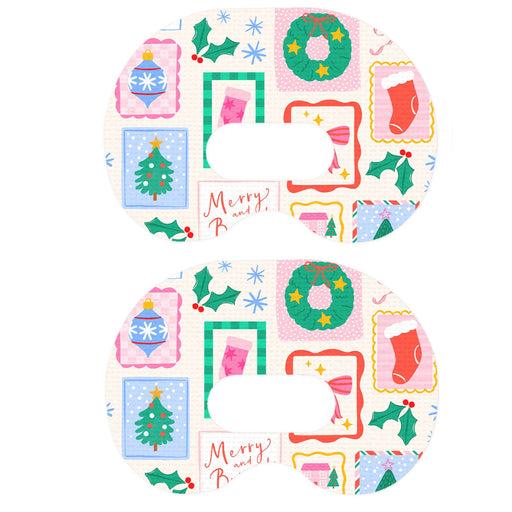 Peelz Holiday Greetings Medtronic Guardian Connect Patch Tape - Pump Peelz Patch Medical Tape White Smoke 12-Pack (Set of 12 Patches),4-Pack (Set of 4 Patches),1-Single (1 Single Patch)