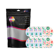 Peelz Holiday Greetings Medtronic Guardian Connect Patch Tape - Pump Peelz Patch Medical Tape White Smoke 12-Pack (Set of 12 Patches),4-Pack (Set of 4 Patches),1-Single (1 Single Patch)