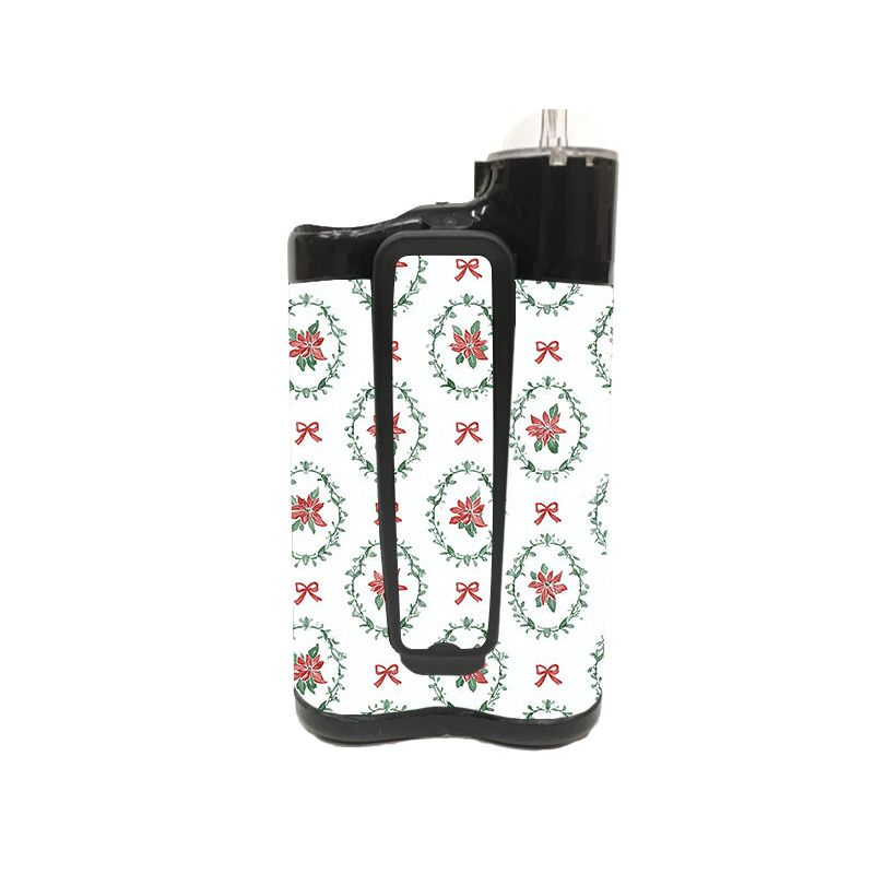 Peelz Poinsettia Parade Medtronic MiniMed 770G & 780G Sticker - Pump Peelz Peelz/Stickers White Smoke Whole System Peelz (front back + clip),Front Peelz,Back and Clip Peelz