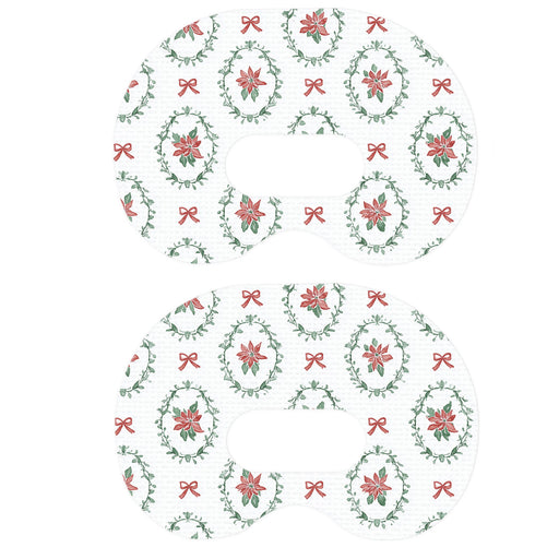 Peelz Poinsettia Parade Medtronic Guardian Connect Patch Tape - Pump Peelz Patch Medical Tape White Smoke 12-Pack (Set of 12 Patches),4-Pack (Set of 4 Patches),1-Single (1 Single Patch)