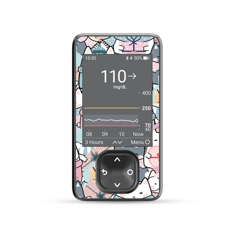 Peelz Meowy Christmas DEXCOM G7 and Stelo and G6 Touchscreen Receiver Sticker Peelz/Stickers Dim Gray