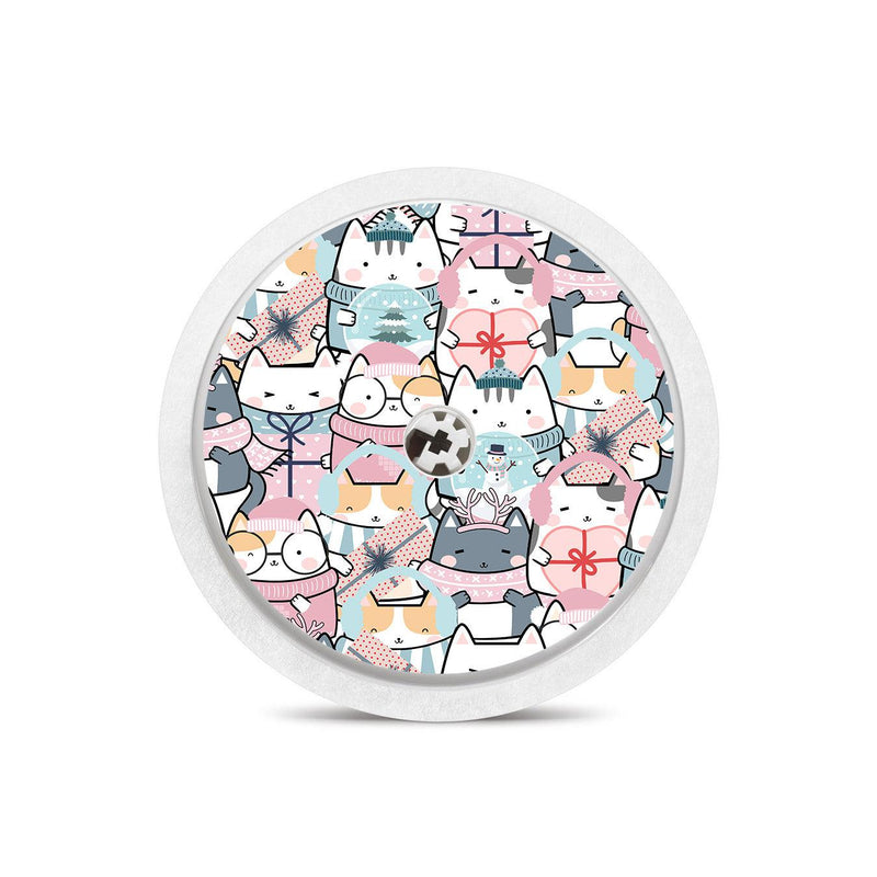 Peelz Meowy Christmas Freestyle Libre 2 Peelz/Stickers White Smoke Sensor Only