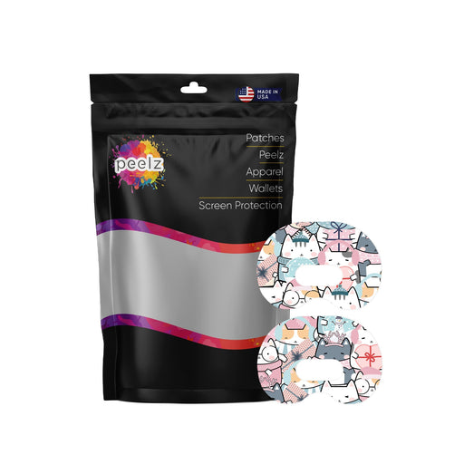 Peelz Meowy Christmas Medtronic Guardian Connect Patch Tape - Pump Peelz Patch Medical Tape White Smoke 12-Pack (Set of 12 Patches)
