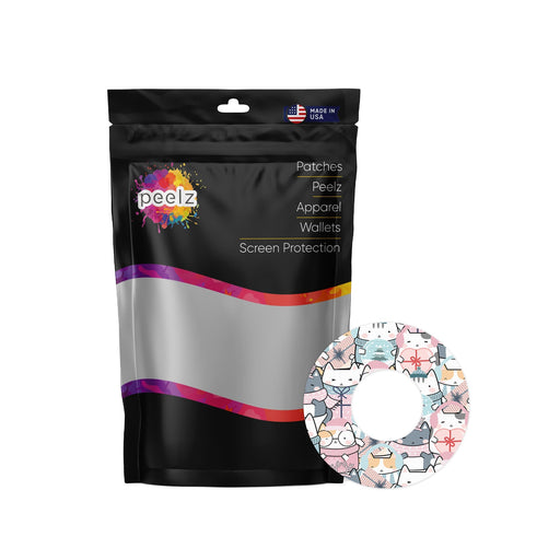 Peelz Meowy Christmas Patch  Tape Designed for the FreeStyle Libre 2 Patch Medical Tape White Smoke 12-Pack Libre 2 (Set of 12 Patches)