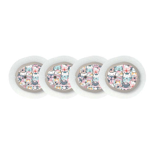 Peelz Meowy Christmas Sticker Designed for the DEXCOM G7 and Stelo Transmitter Peelz/Stickers White Smoke 4-pack (Set of 4 Stickers)