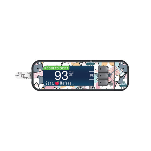 Peelz Meowy Christmas Sticker for Bayer Contour Next Glucometer Peelz/Stickers White Smoke