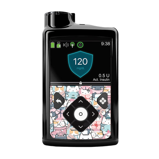 Peelz Meowy Christmas Sticker for Medtronic MiniMed 770G & 780G Peelz/Stickers Black Whole System Peelz (front back + clip)