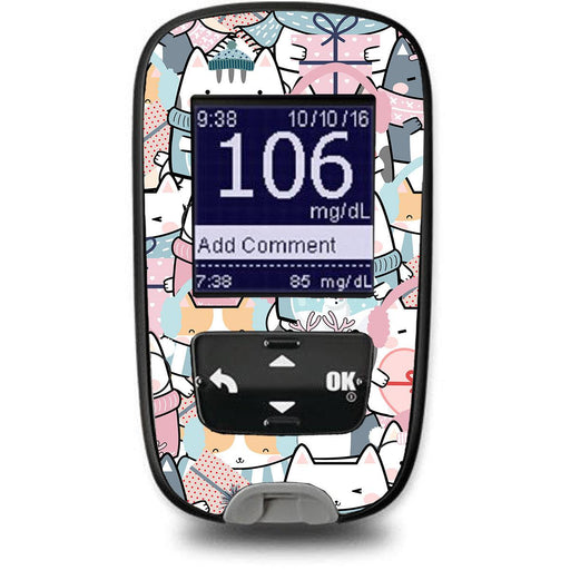 Peelz Meowy Christmas Sticker for the Accu-Chek Guide Glucometer Peelz/Stickers White Smoke