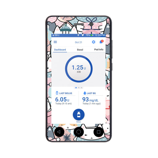Peelz Meowy Christmas Sticker for Omnipod DASH® PDM – Pump Peelz Peelz/Stickers White Smoke Whole System Peelz (front + case),Front Peelz,Case Peelz