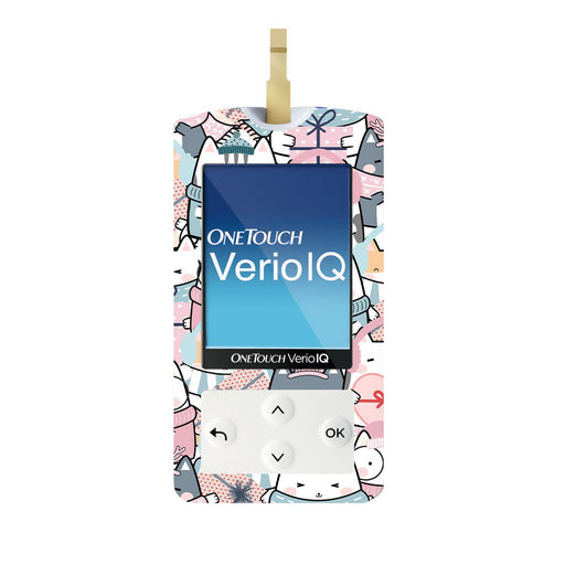 Peelz Meowy Christmas for OneTouch Verio IQ Glucometer Peelz/Stickers White Smoke