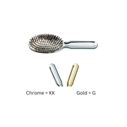 KOH-I-NOOR Beauty USA Metallic Nylon & Boar Bristle Hair Brush - Pneumatic Cushion for All Hair Types Hair Brush Black Gold / Large,Chrome / Large,Gold / Small,Chrome / Small