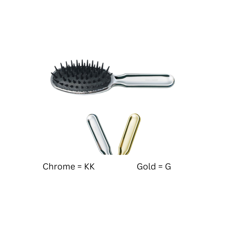 KOH-I-NOOR Beauty USA Metallic Pneumatic Detangling Hairbrush Hair Brush Black Chrome,Gold