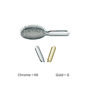 KOH-I-NOOR Beauty USA Metallic Pneumatic Oval Synthetic Pin Hairbrush Hair Brush Black Chrome / Small,Gold / Small,Chrome / Large,Gold / Large
