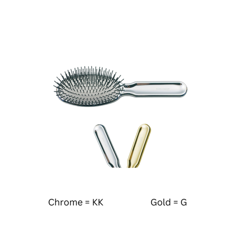 KOH-I-NOOR Beauty USA Metallic Pneumatic Oval Synthetic Pin Hairbrush Hair Brush Black Chrome / Small,Gold / Small,Chrome / Large,Gold / Large