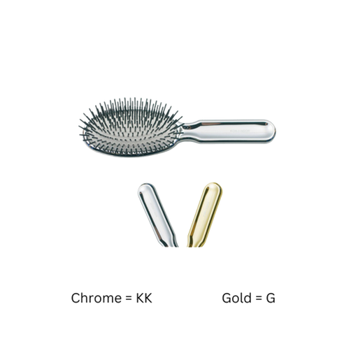 KOH-I-NOOR Beauty USA Metallic Pneumatic Oval Synthetic Pin Hairbrush Hair Brush Black Chrome / Small,Gold / Small,Chrome / Large,Gold / Large