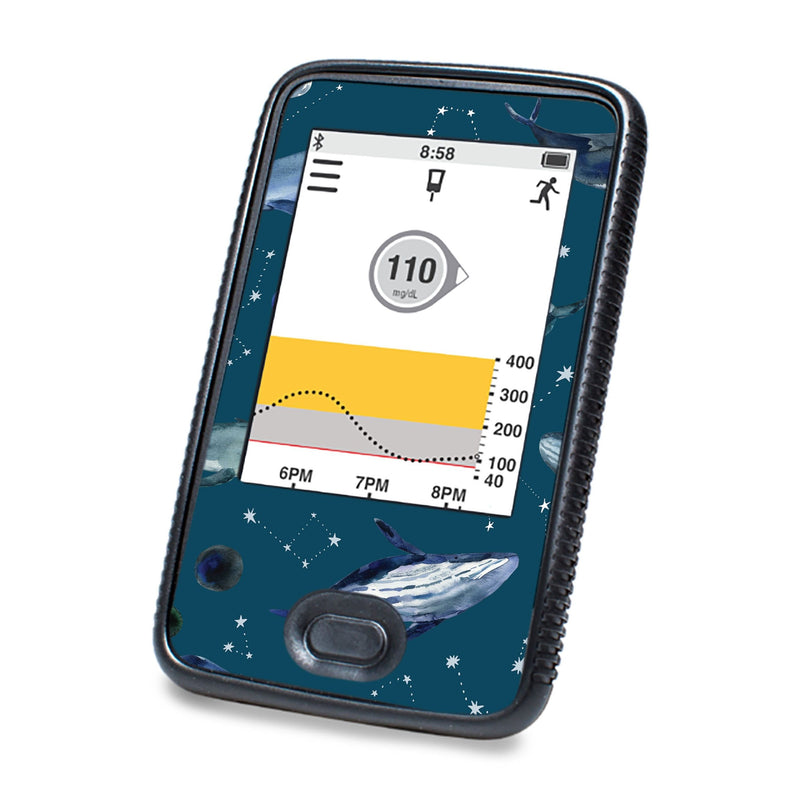 Peelz Midnight Whales Designed for DEXCOM G6 Touchscreen Receiver Peelz/Stickers White Smoke