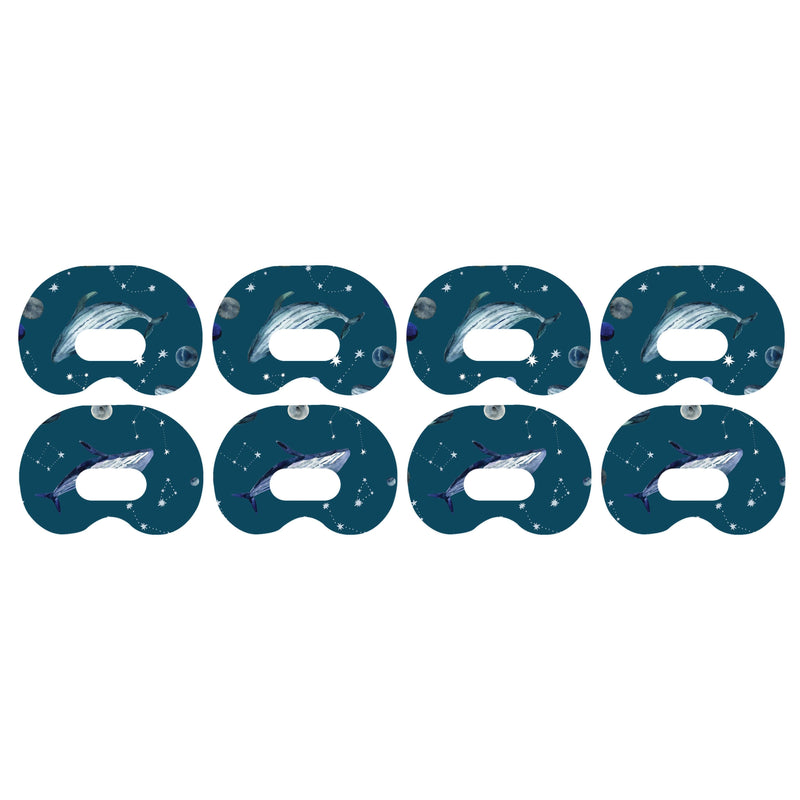 Peelz Midnight Whales Medtronic Guardian Connect Patch Tape - Pump Peelz Patch Medical Tape White Smoke 4-Pack Medtronic CGM Tape
