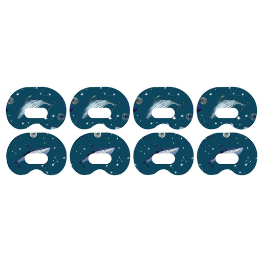 Peelz Midnight Whales Medtronic Guardian Connect Patch Tape - Pump Peelz Patch Medical Tape White Smoke 4-Pack Medtronic CGM Tape