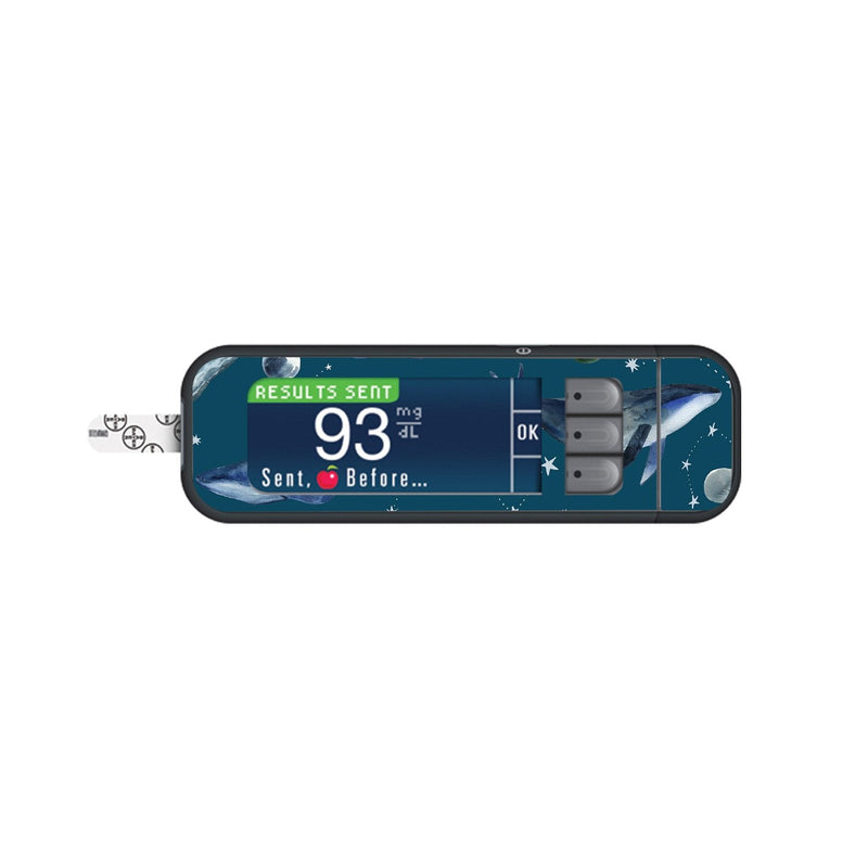 Peelz Midnight Whales Sticker for Bayer Contour Next Glucometer Peelz/Stickers White Smoke