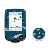 Peelz Midnight Whales for Freestyle Libre 2 Peelz/Stickers White Smoke Receiver + Sensor,Sensor Only