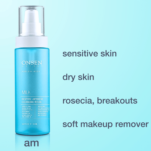 Onsen Secret Cleansing Duo Cleansers Kits Pale Turquoise 150ml Aloe Gel Cleanser + 150ml Milk Face Cleanser