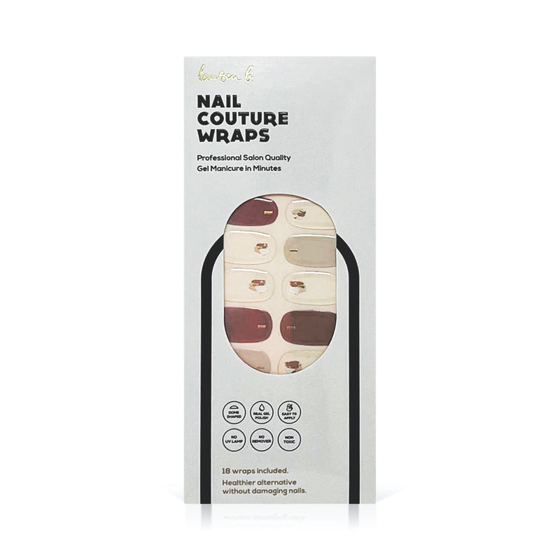 laurenbbeauty Milky Beige Abstract Gel Nail Wrap Nail Art Kits & Accessories Light Gray